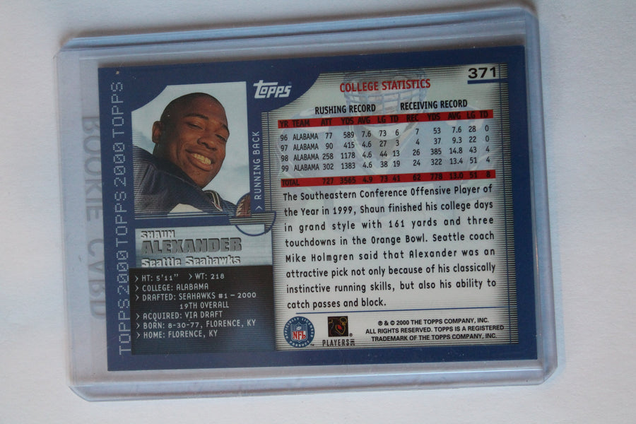 Shaun Alexander 2000 Topps Rookie Card