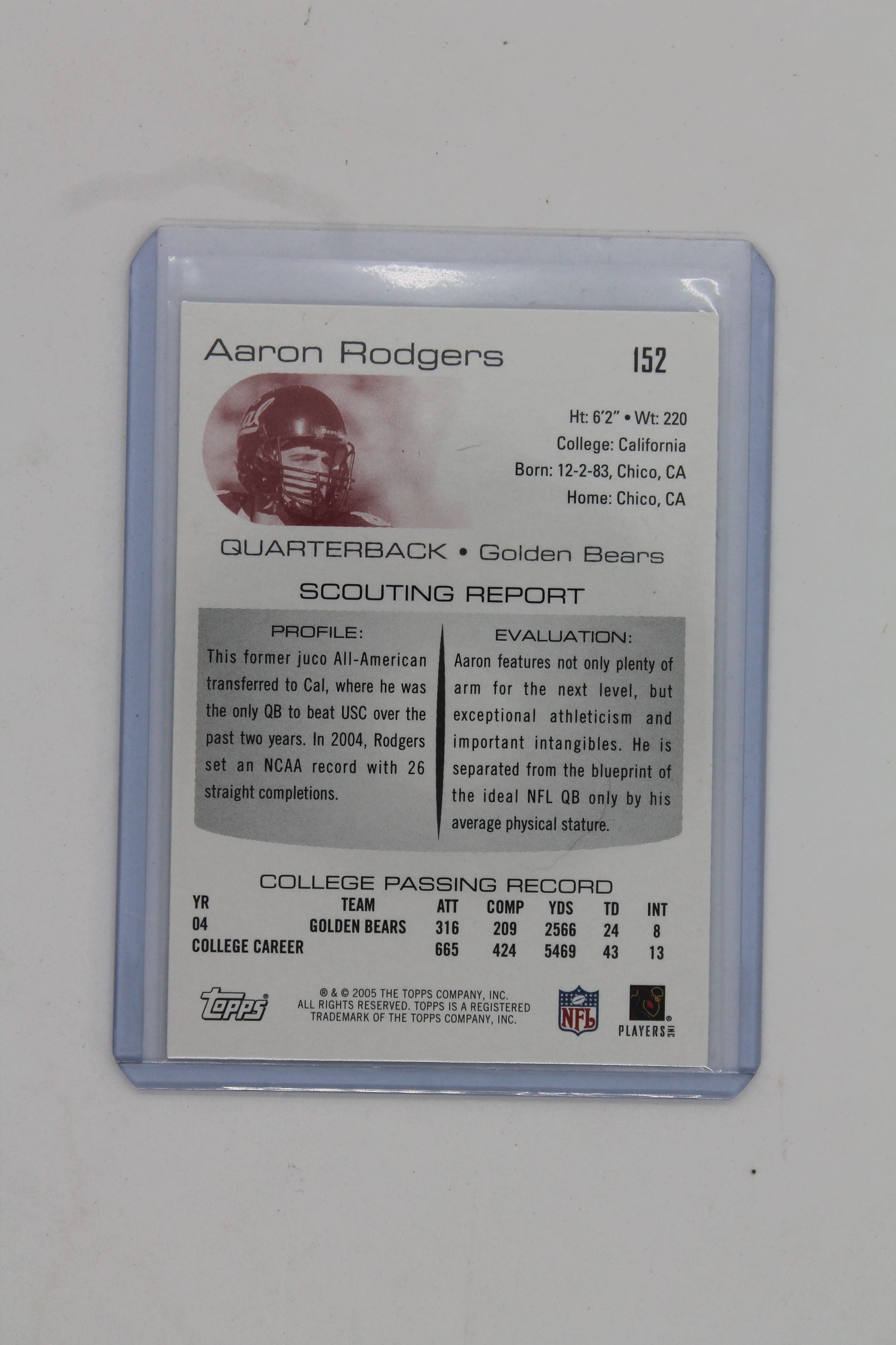 Aaron Rodgers 2005 Topps Draft Pick & Prospects Rookie Card