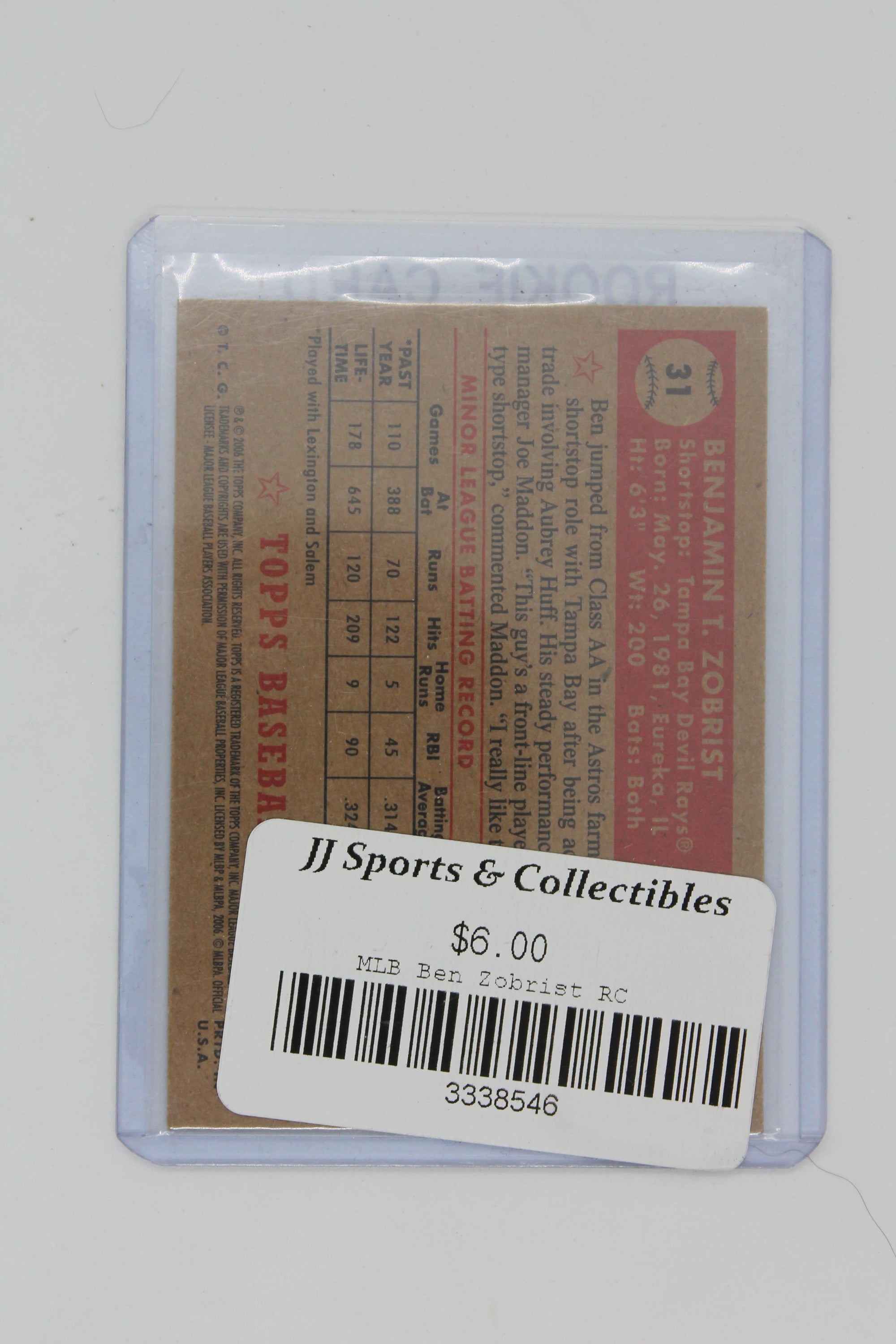 Ben Zobrist  2006 Topps '52 Rookie Card