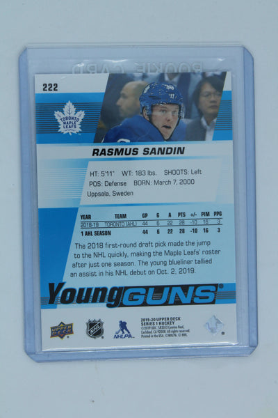 Rasmus Sandin 2019-20 Upper Deck Young Guns Rookie Card