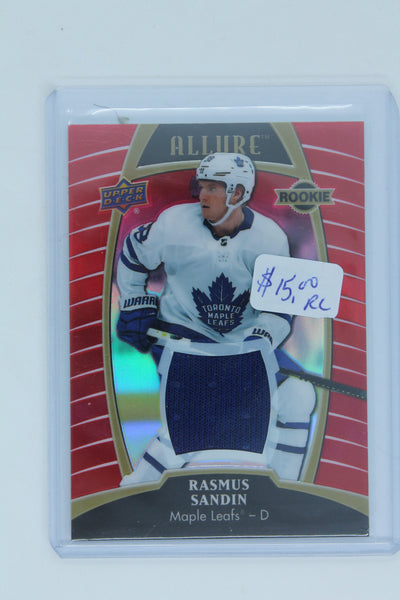 Rasmus Sandin 2019-20 Upper Deck Allure - Red Rainbow Jersey Rookie Card