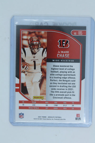 Ja'Marr Chase 2021 Panini Absolute Rookie Card
