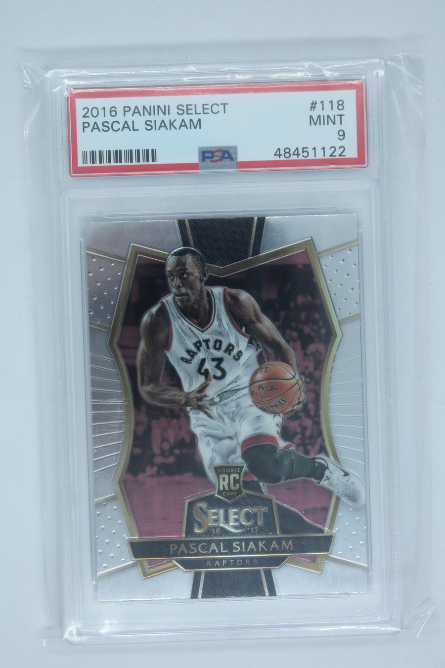 Pascal Siakam 2016 Panini Select Graded Rookie Card PSA Mint 9