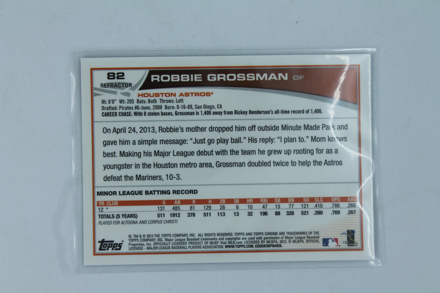 Robbie Grossman 2013 Topps Chrome - Retail Purple Refractor Rookie Card