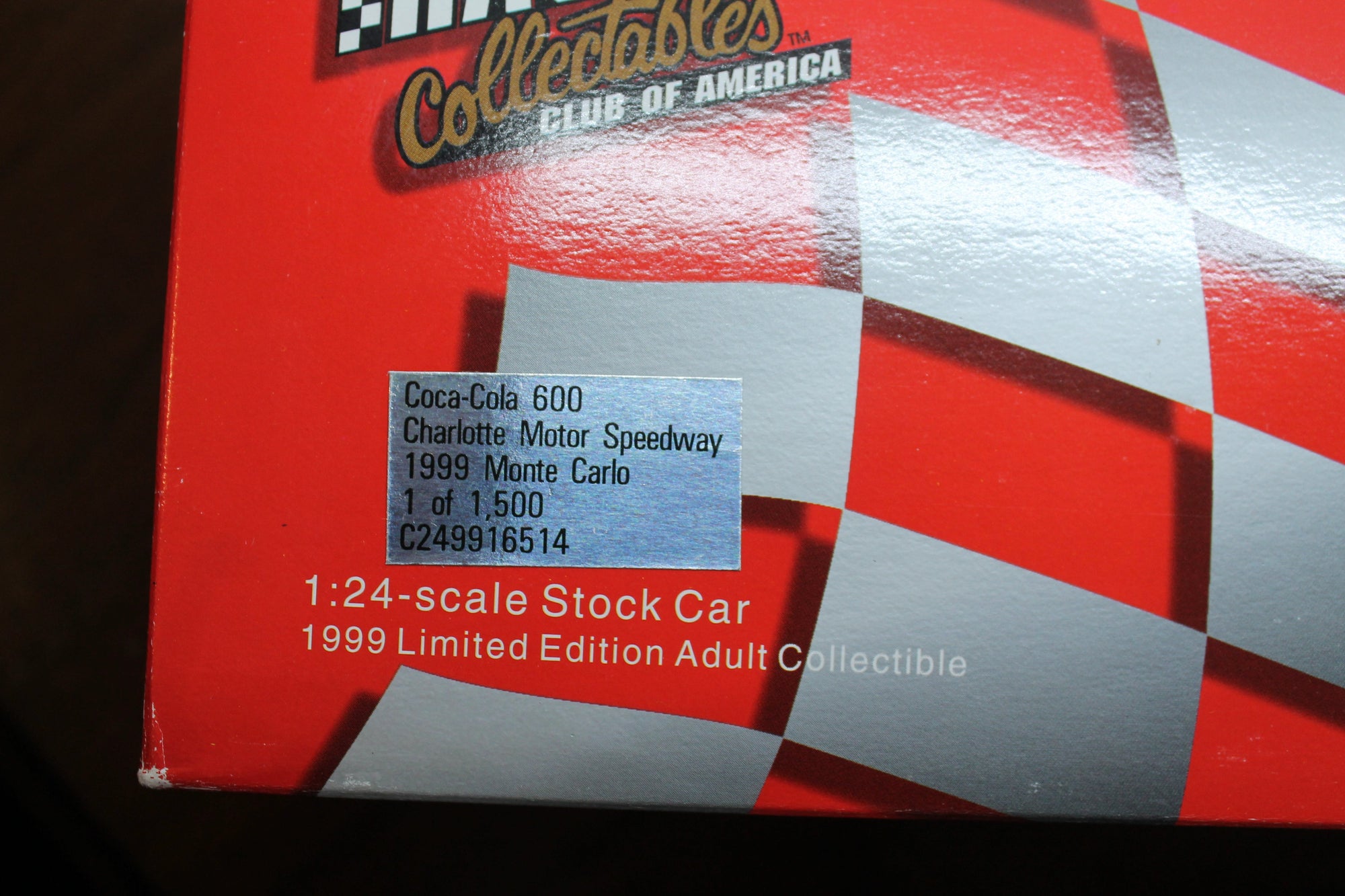 Coca-Cola 600 Charlotte Motor Speedway 1 of 1500 1:24 Diecast Car