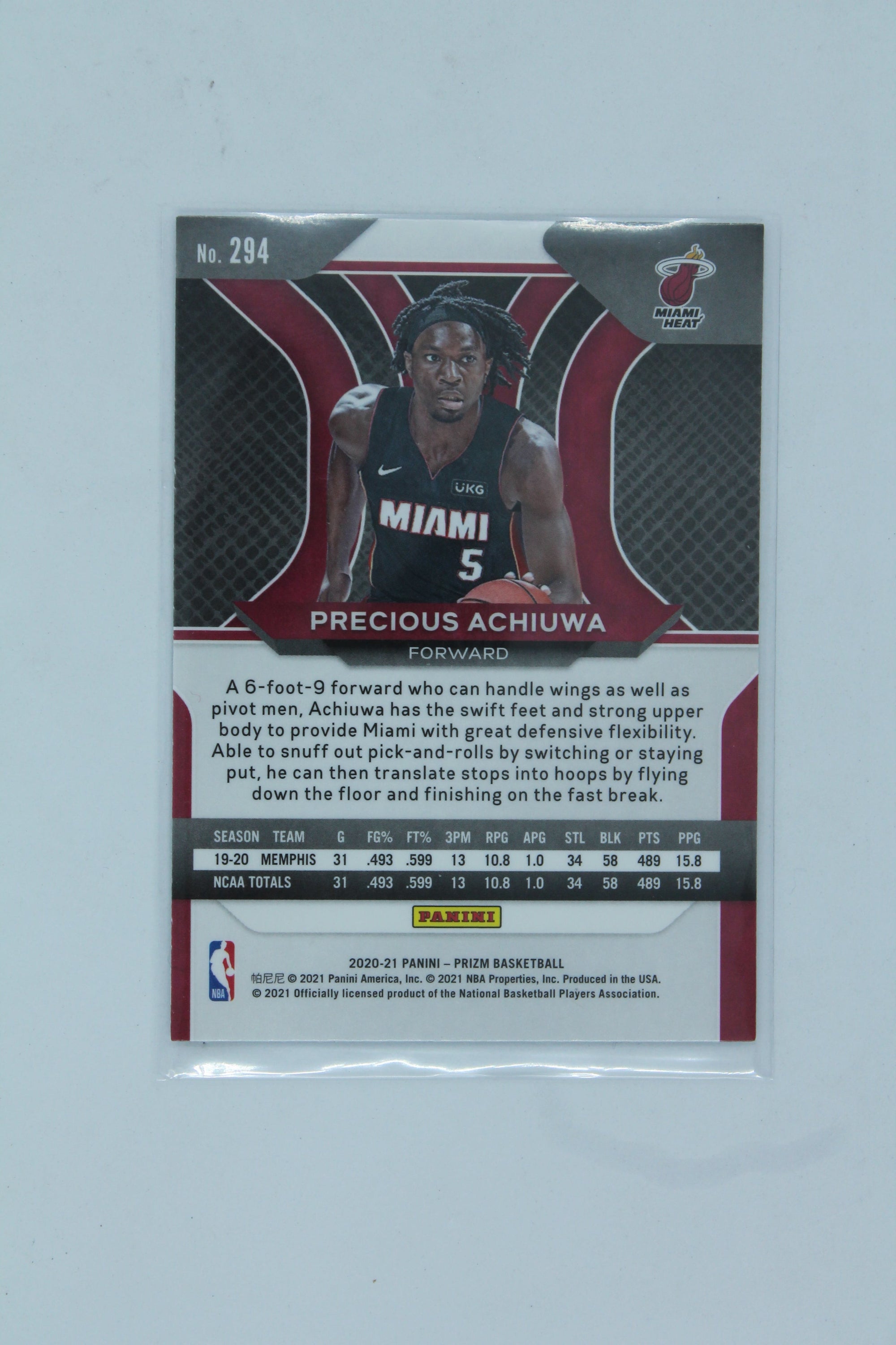Precious Achiuwa 2020-21 Panini Prizm Rookie Card
