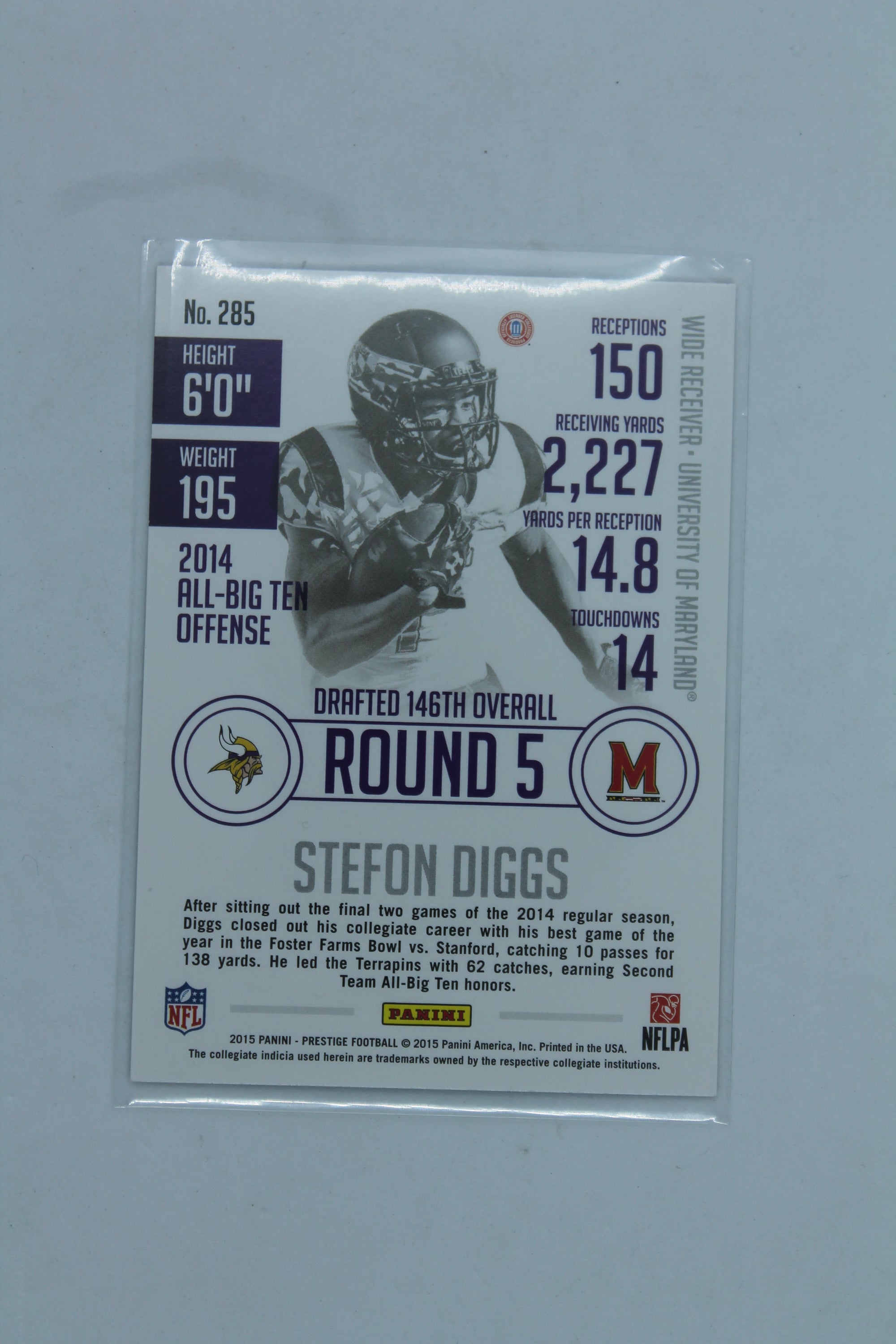 NFL Stefon Diggs Topps Panini Prestige Rookie Card
