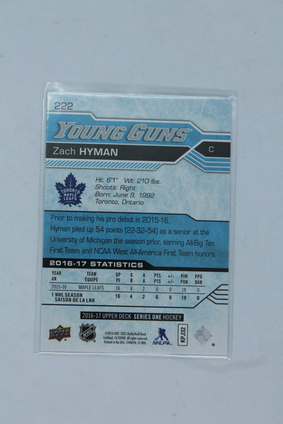 Zach Hyman 2016-17 Upper Deck Young Guns Rookie Card