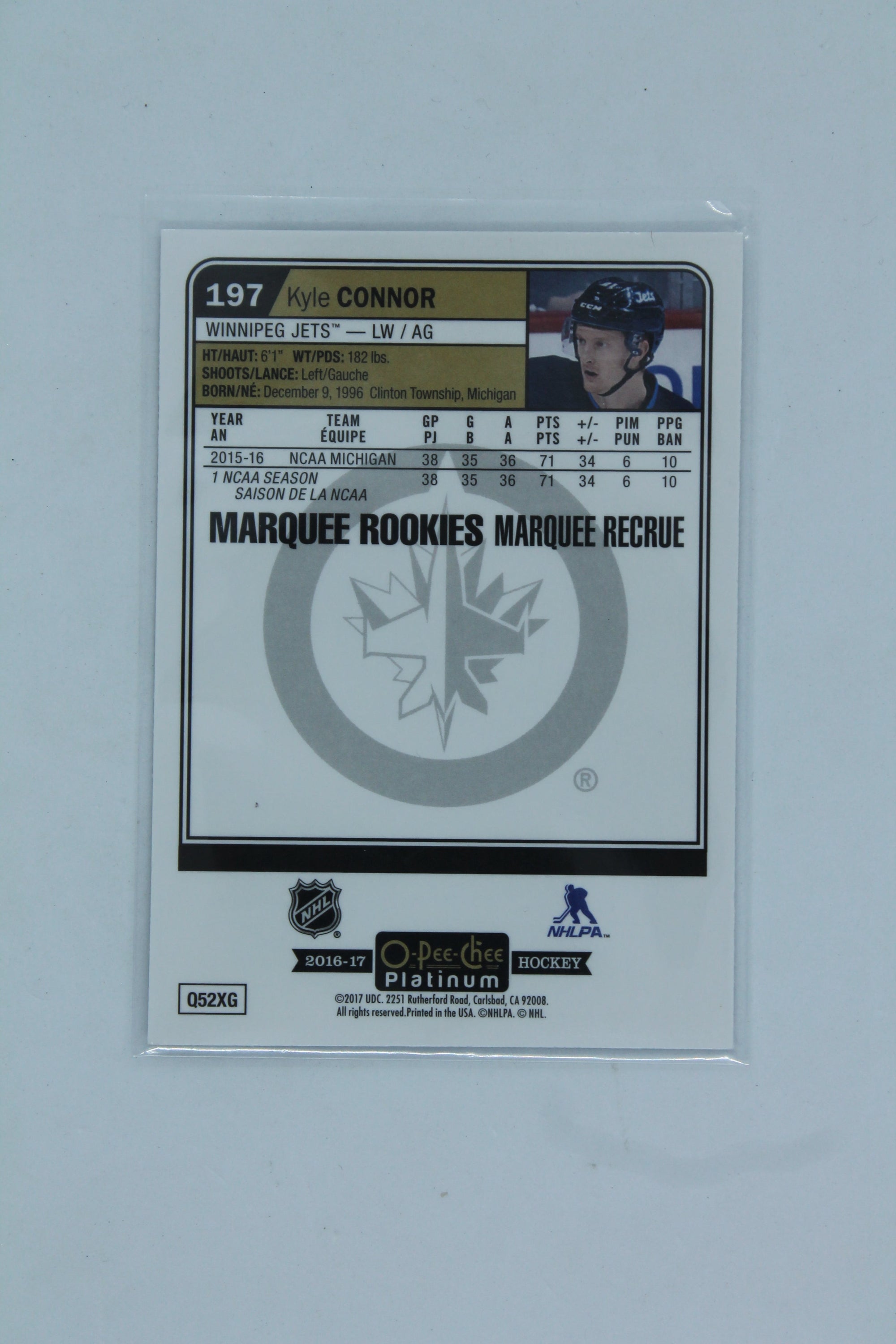 Kyle Connor 2016-17 O-Pee-Chee Platinum - Marquee Rookies - Rookie Card