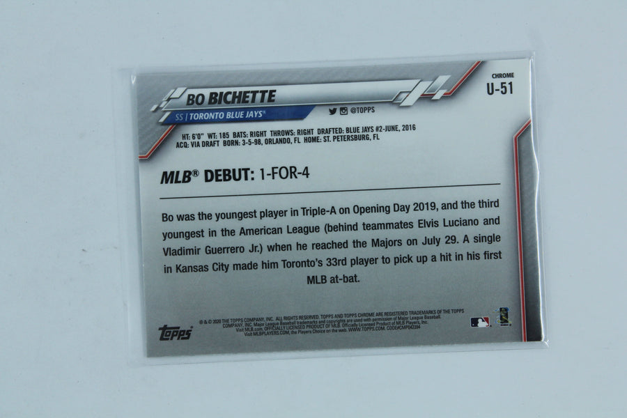 Bo Bichette 2020 Topps Chrome Update Rookie Card