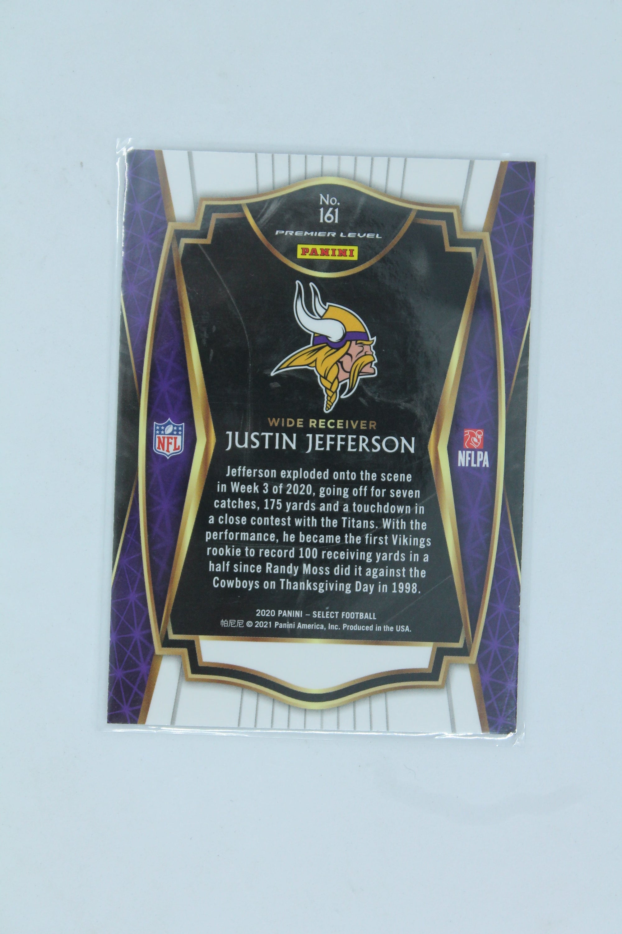 Justin Jefferson 2020 Panini Select - [Base] #161 Rookie Card
