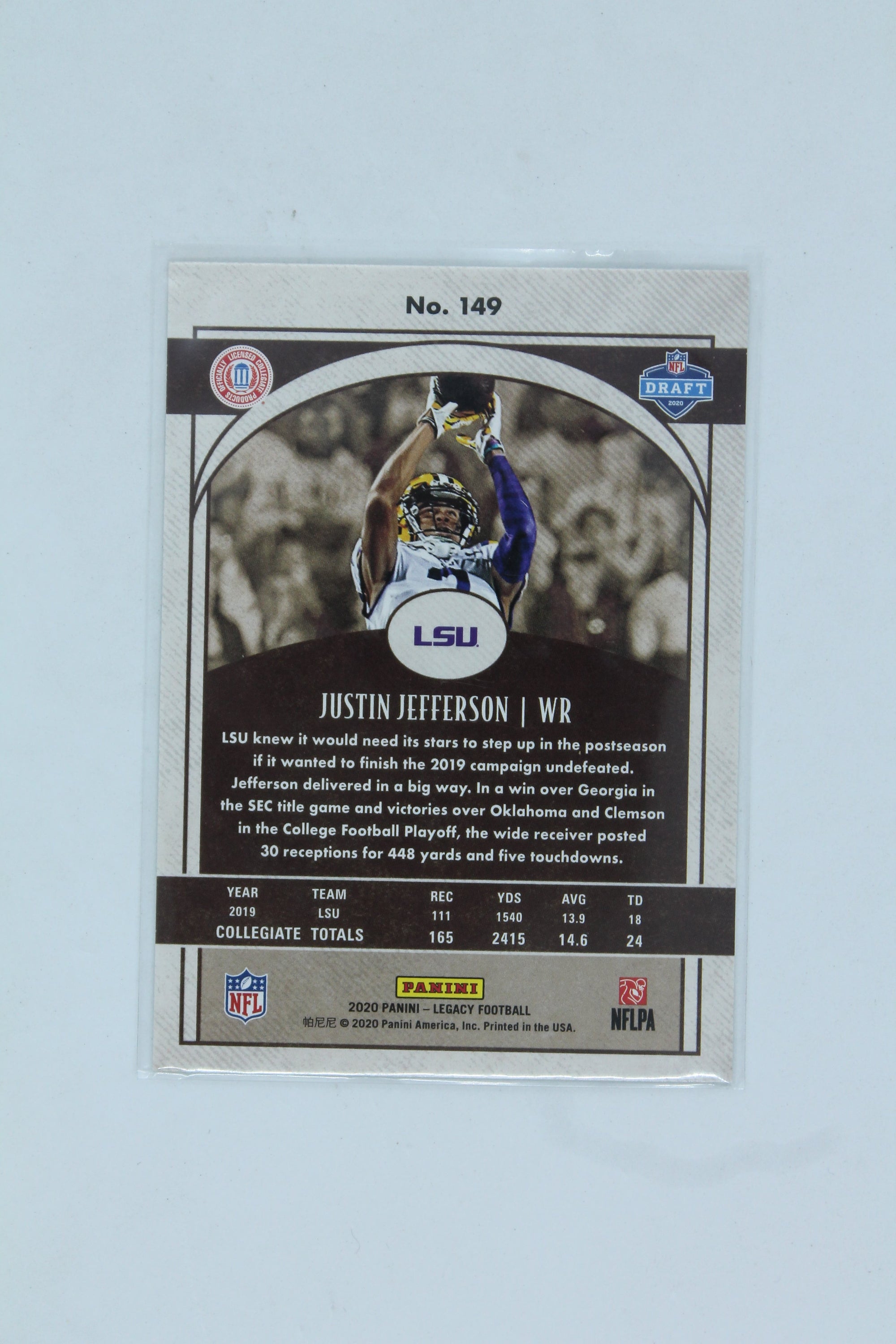 Justin Jefferson 2020 Panini Legacy - [Base] #149 Rookie Card