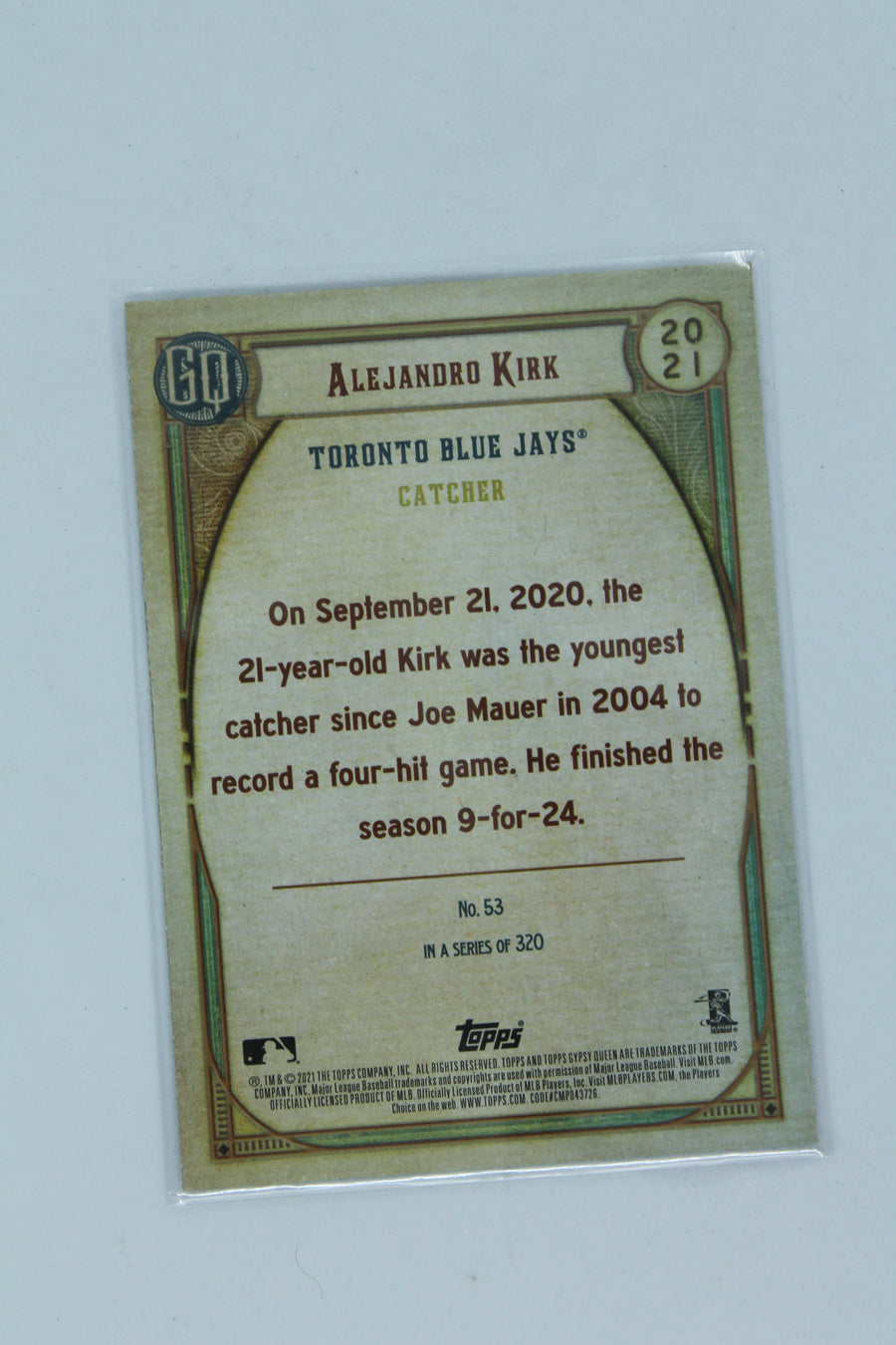 Alejandro Kirk 2021 Topps Gypsy Queen Rookie Card