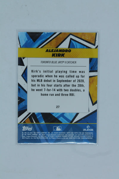 Alejandro Kirk 2021 Topps Fire Rookie Card