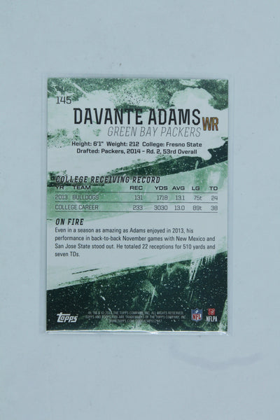 Davante Adams 2014 Topps Fire Rookie Card
