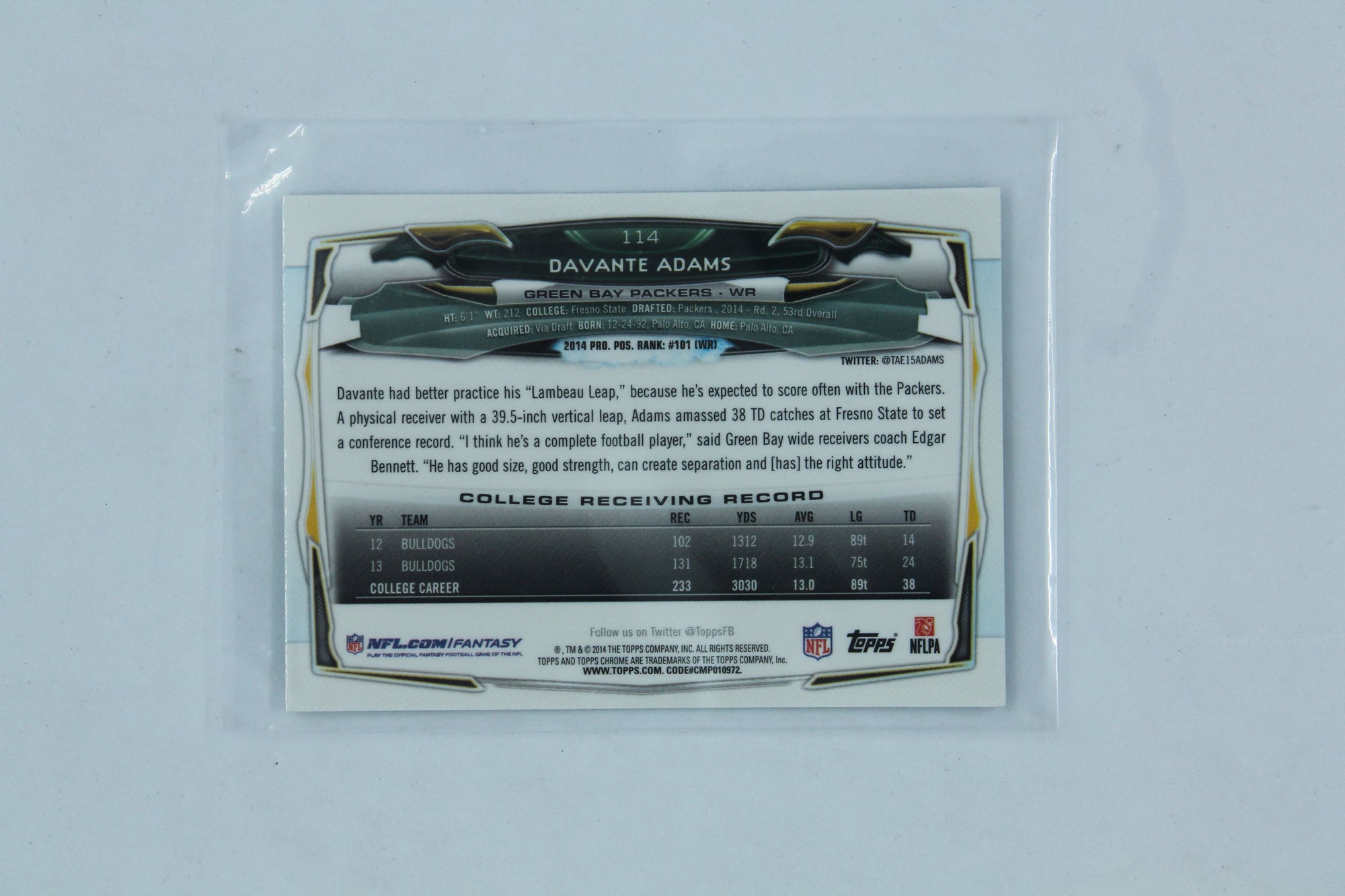 Davante Adams 2014 Topps Chrome Mini Rookie Card