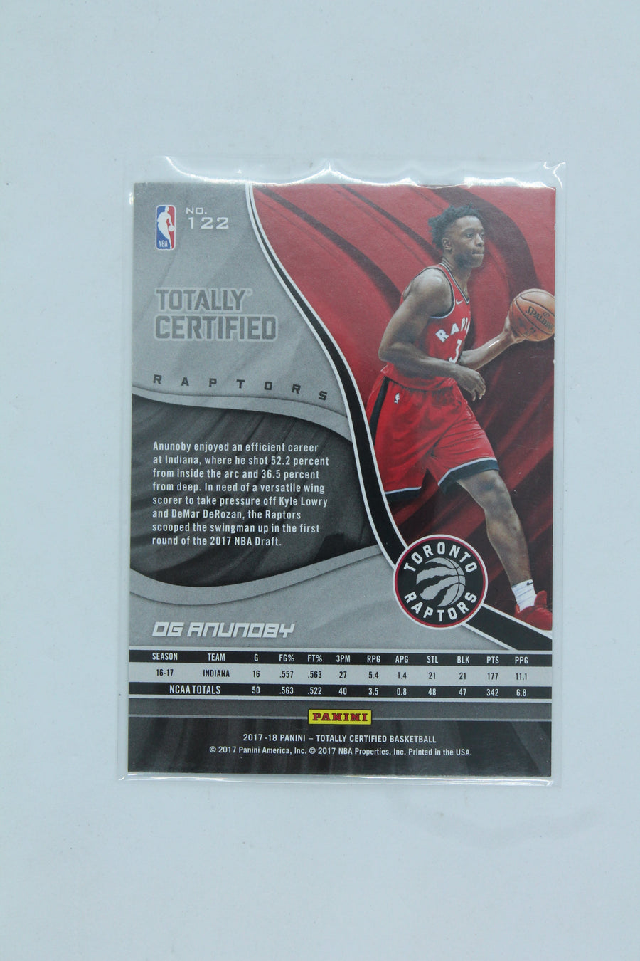 OG Anunoby 2017-18 Panini Totally Certified Purple Rookie Card #79/199