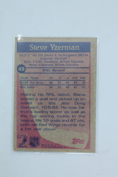 Steve Yzerman HOF 1984-85 Topps Rookie Card