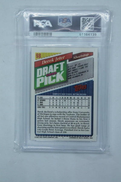Derek Jeter 1993 Topps Rookie Card - PSA 8 NM-MT
