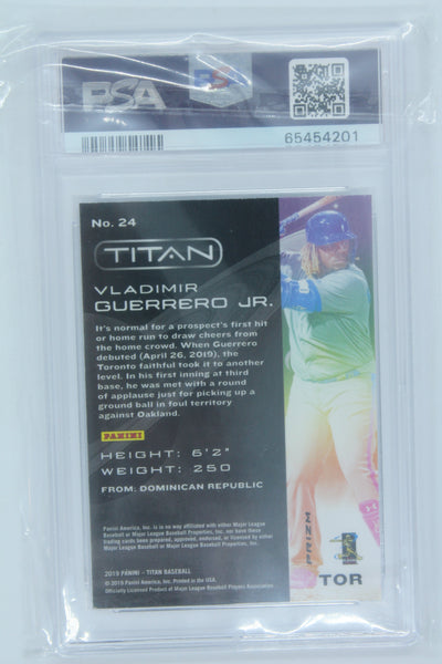 Vladimir Guerrero Jr. Rookie Card 2019 Panini Chronicles Titan Holo - PSA Mint 9