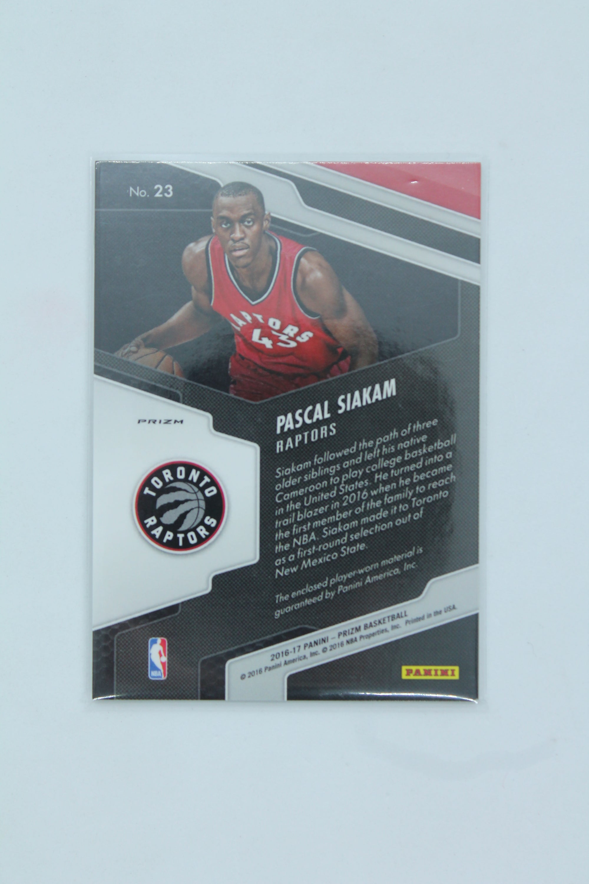 Pascal Siakam 2016-17 Panini Prizm - Rookie Jerseys - Silver Prizm #23