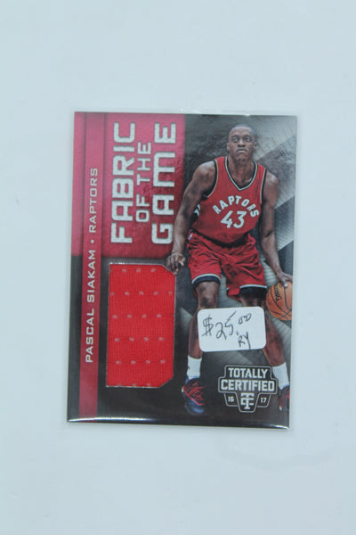 Pascal Siakam 2016-17 Panini Totally Certified - Fabric of the Game Rookie Materials #9
