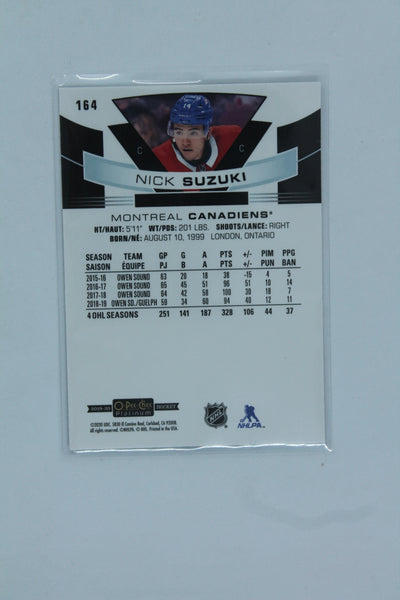 Nick Suzuki 2019-20 O-Pee-Chee Platinum Rookie Card