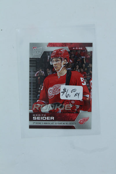 Moritz Seider 2021-22 Topps Now NHL Stickers - Rookie Year