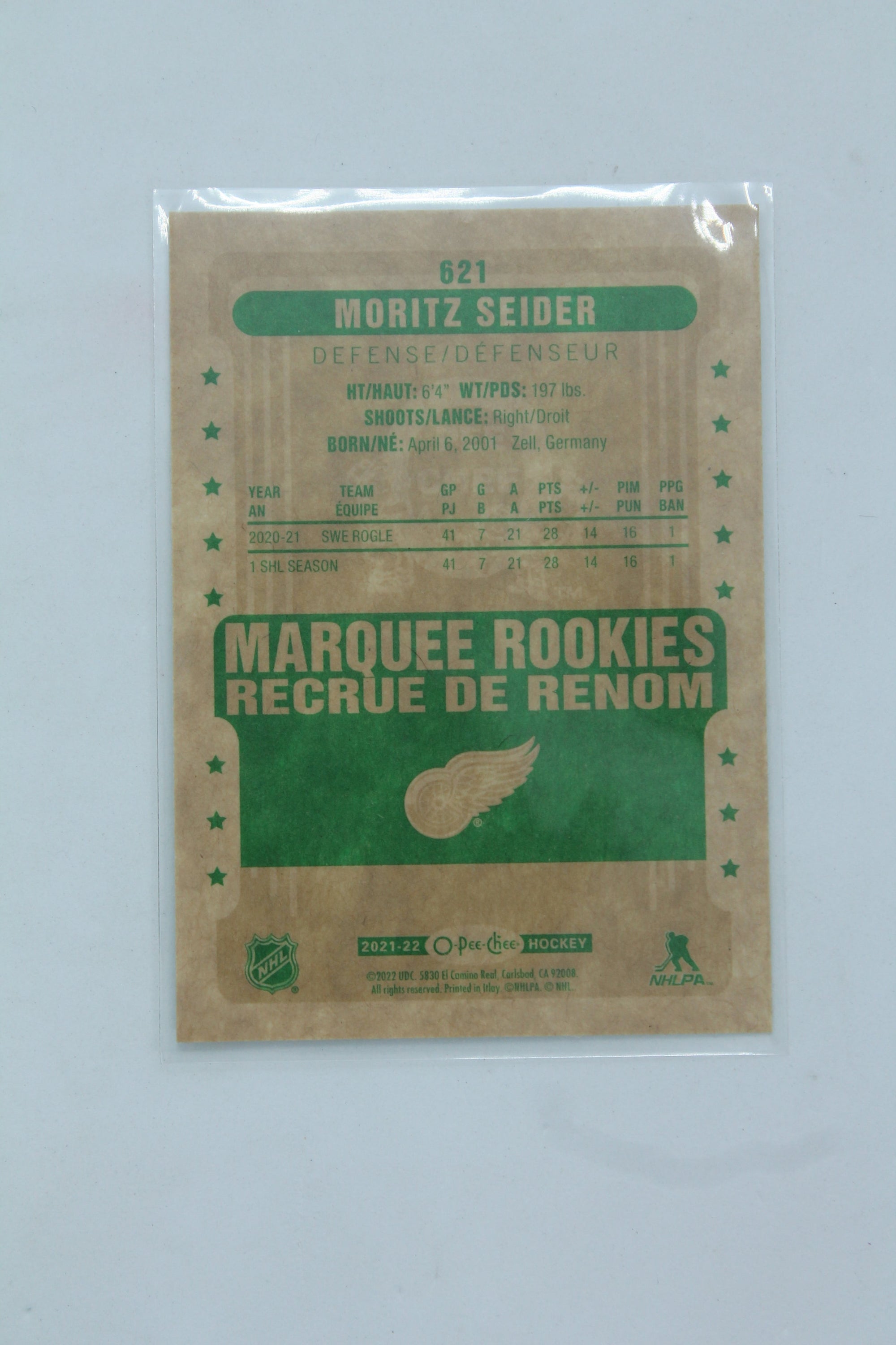 Moritz Seider 2021-22 Upper Deck Series 2 - O-Pee-Chee Update - Retro - Rookie Year