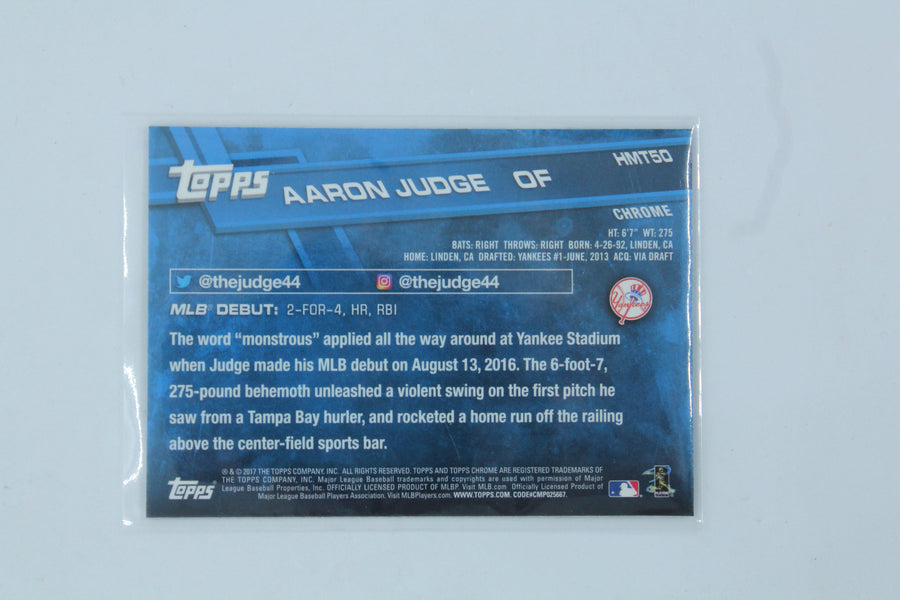 Aaron Judge Rookie Card 2017 Topps Chrome Update - Rookie Year
