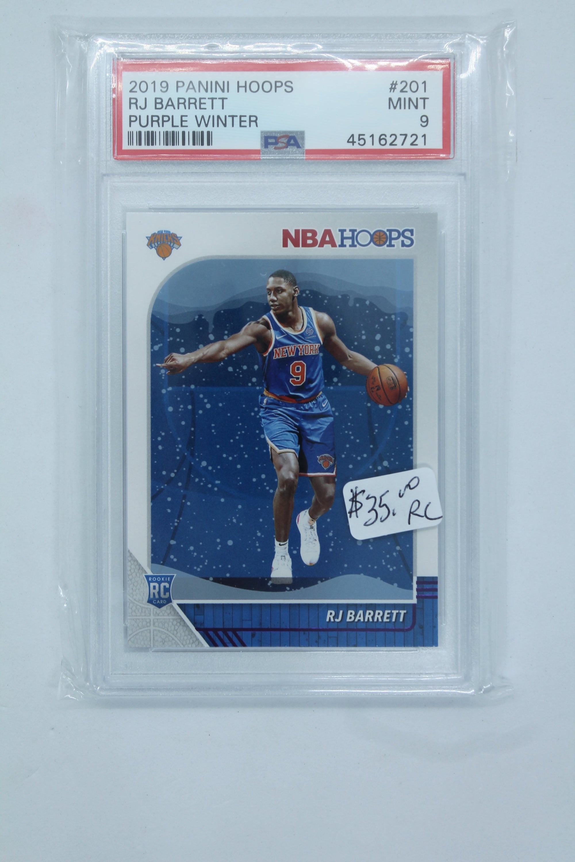 RJ Barrett 2019-20 Panini NBA Hoops - Purple - Winter Rookie Card - PSA Mint 9