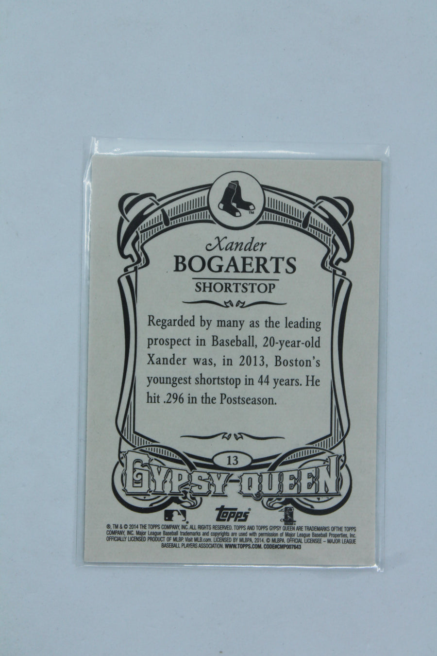 Xander Bogaerts 2014 Topps Gypsy Queen - (Pointing) Rookie Card
