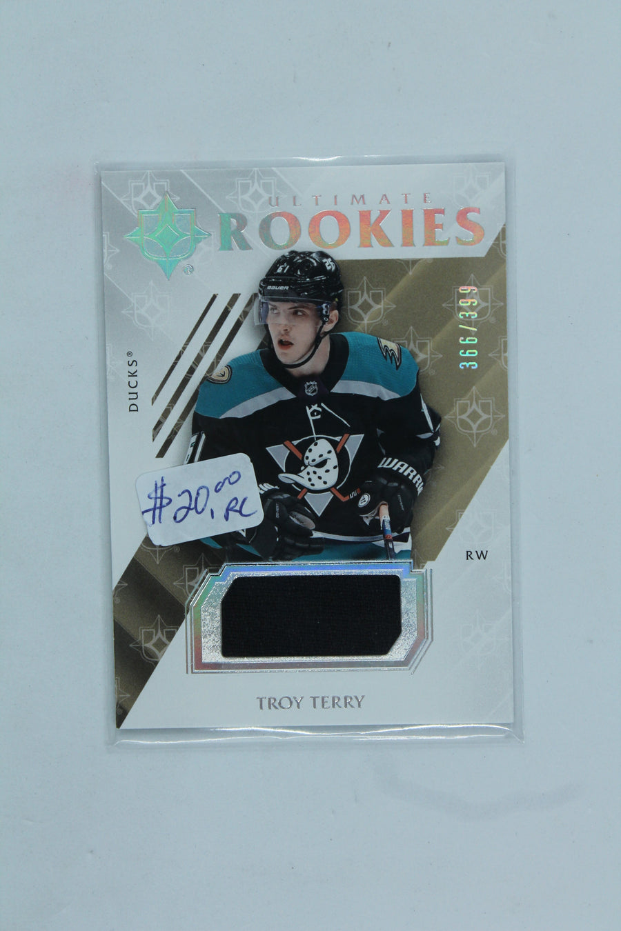Troy Terry 2018-19 UD Ultimate Collection - Jerseys #87 Ultimate Rookies -  #366/399  - RC