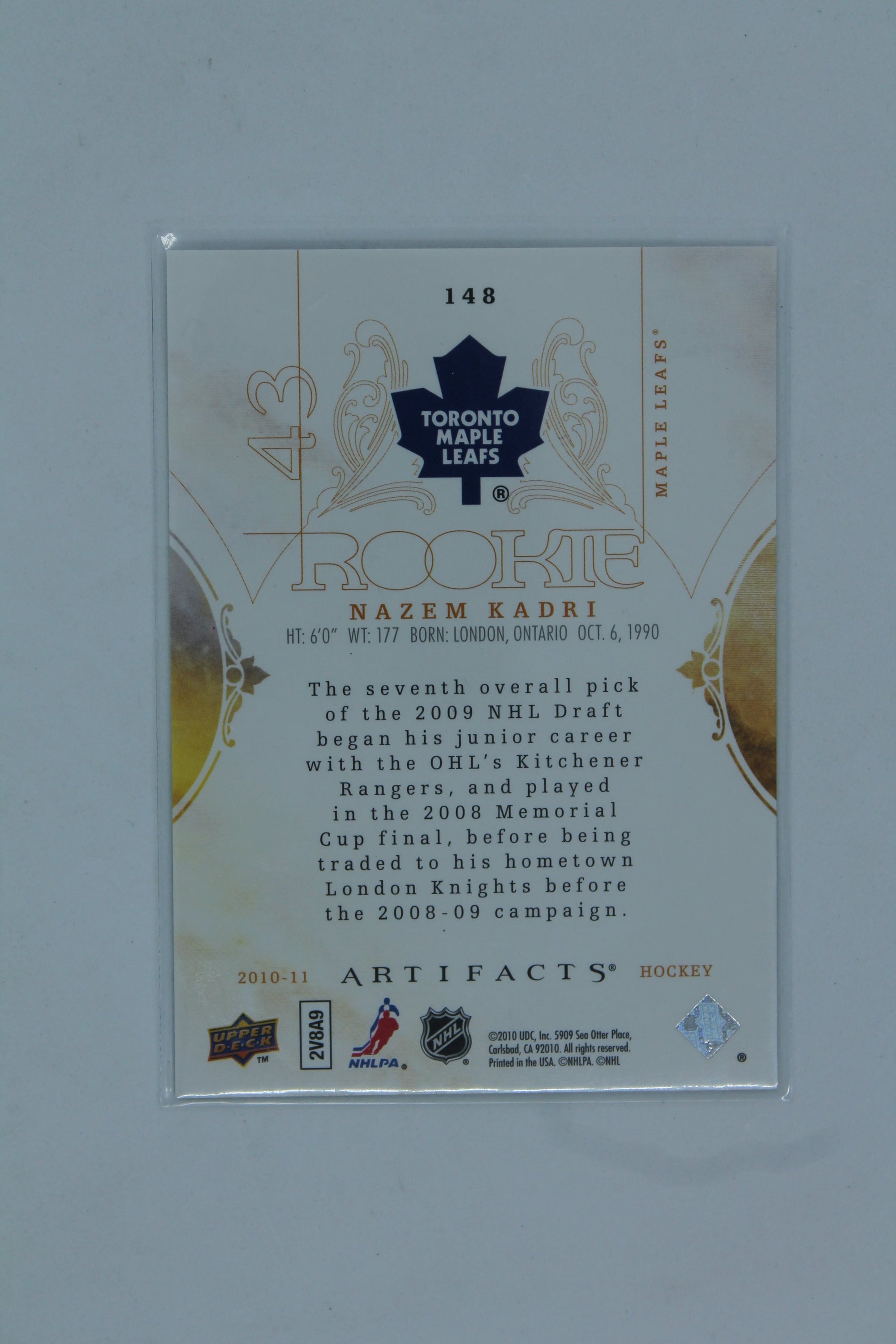 Nazem Kadri 2010-11 Upper Deck Artifacts Rookie Card   #588/999