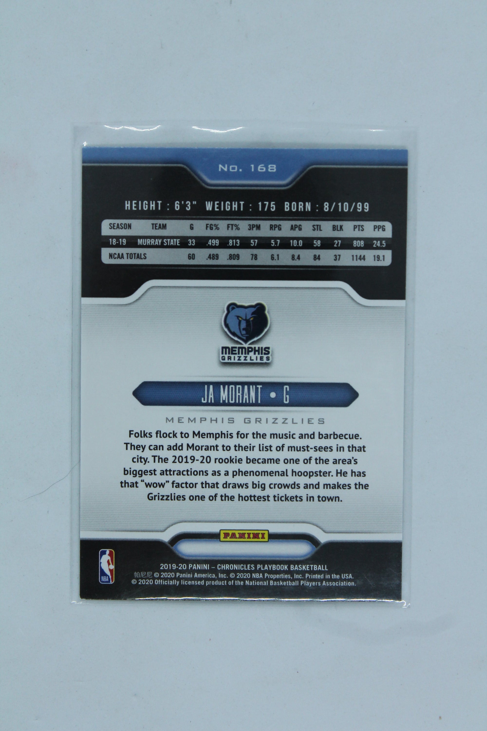 Ja Morant 2019-20 Panini Chronicles Playbook Rookie Card