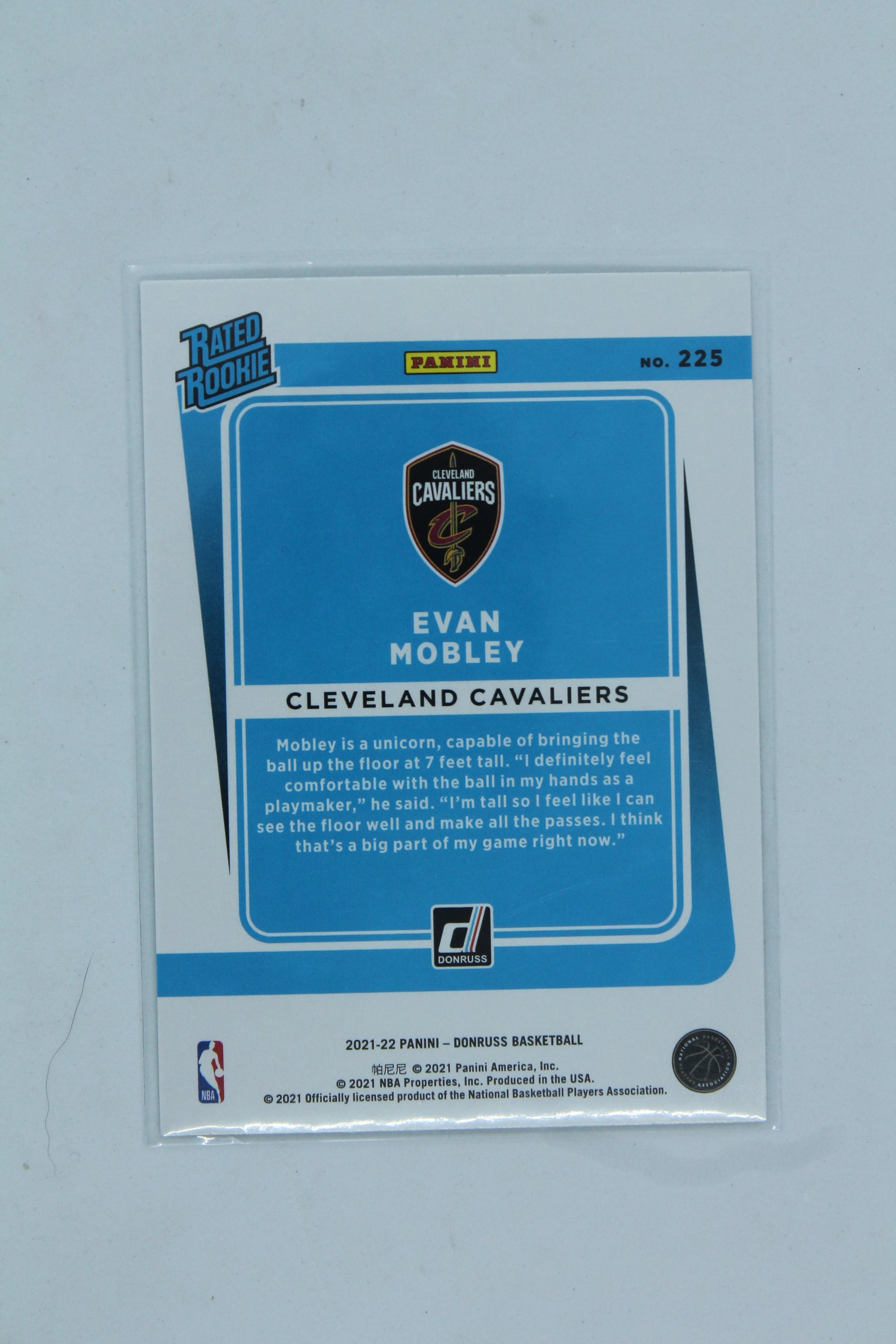 Evan Mobley 2021-22 Panini Donruss Rated Rookie Rookie Card