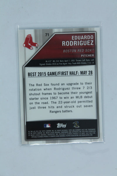2015 Bowman's Best - [Base] - Atomic Refractor #71 Eduardo Rodriguez Rookie Card