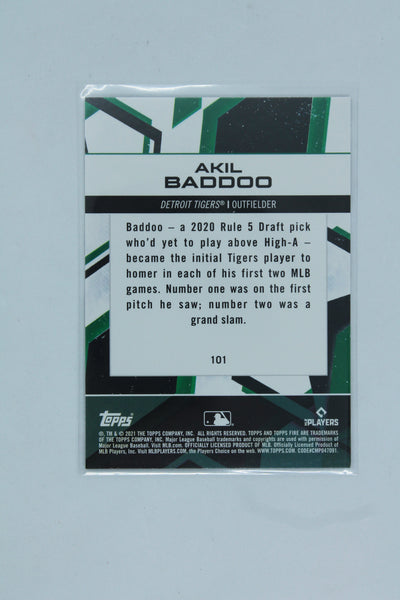 Akil Baddoo 2021 Topps Fire  Rookie Card