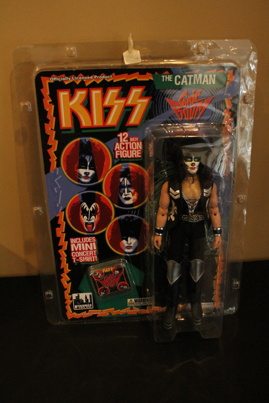 FIGURES TOY CO. KISS THE CATMAN 12 INCH ACTION FIGURE W/MINI CONCERT T-SHIRT