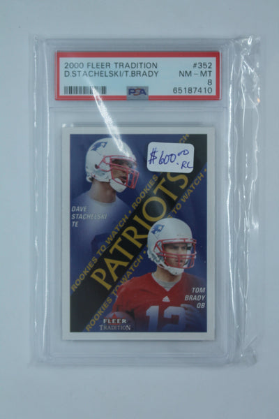 Tom Brady 2000 Fleer Tradition Rookie Card -  [PSA 8]