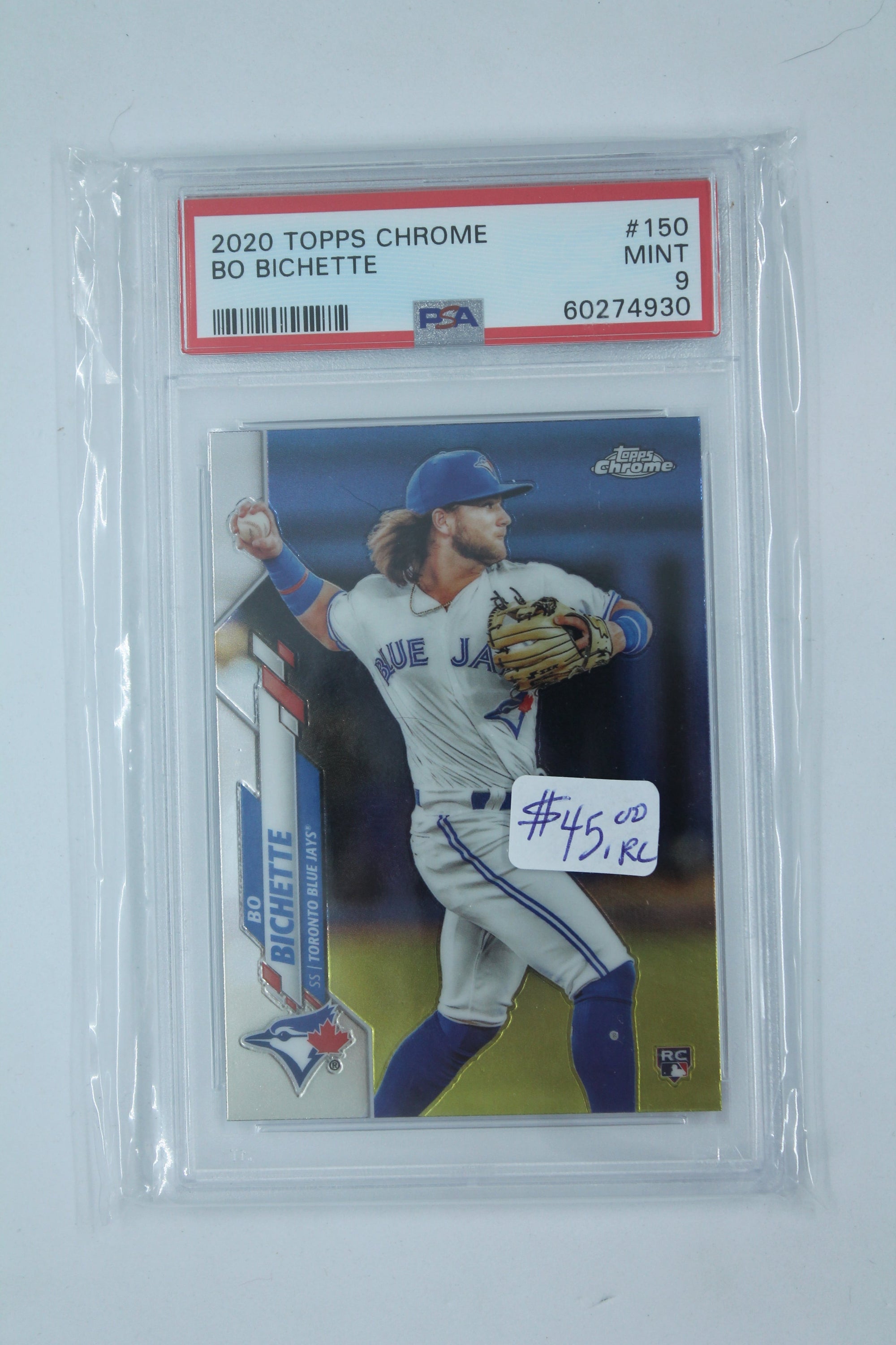 Bo Bichette 2020 Topps Chrome Rookie Card PSA Mint 9
