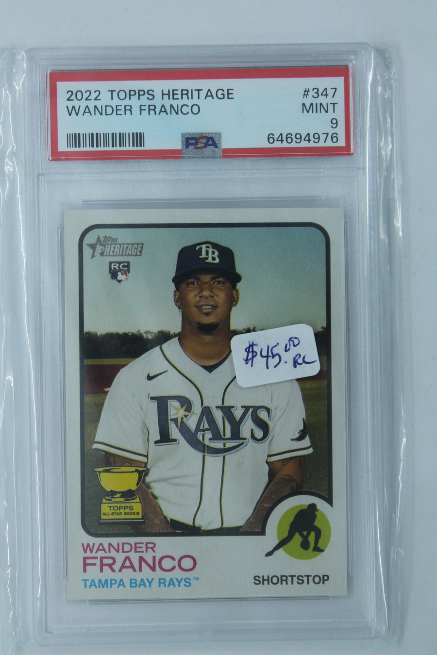 Wander Franco 2022 Topps Heritage Rookie Card PSA Mint 9