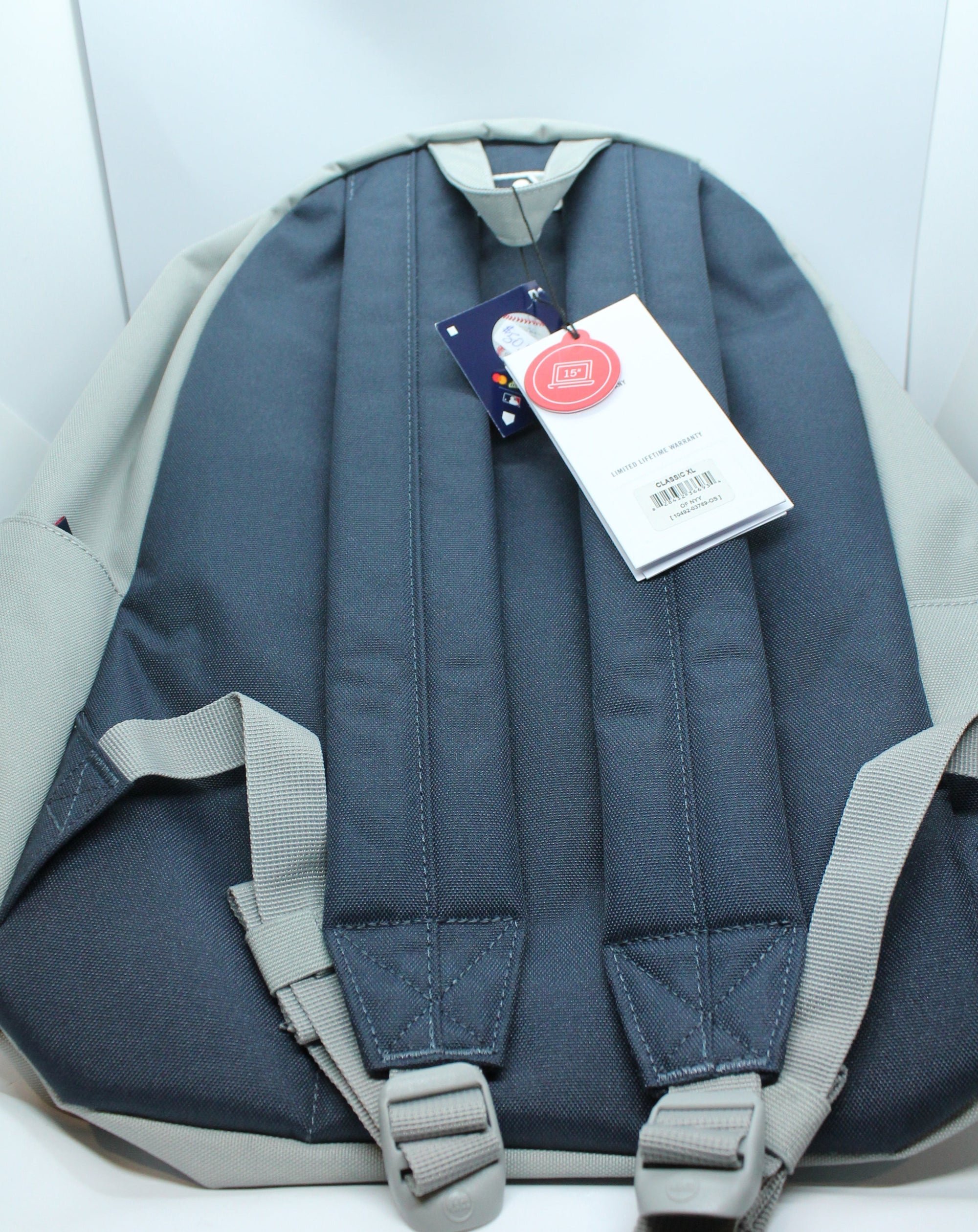 New York Yankees Herschel Supply Co. Heritage Backpack - GRAY & NAVY