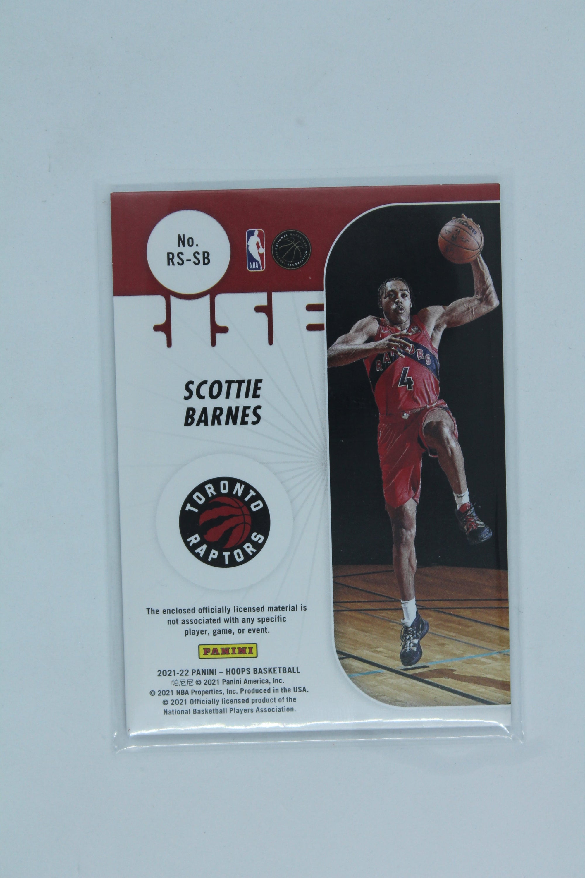 Scottie Barnes 2021-22 NBA Hoops - Rise N Shine Memorabilia #RS-SB  - Rookie Year (Sale)