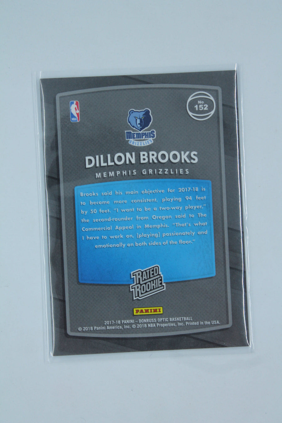 Dillon Brooks 2017-18 Panini Donruss Optic - Shock Rated Rookie - Rookie Card
