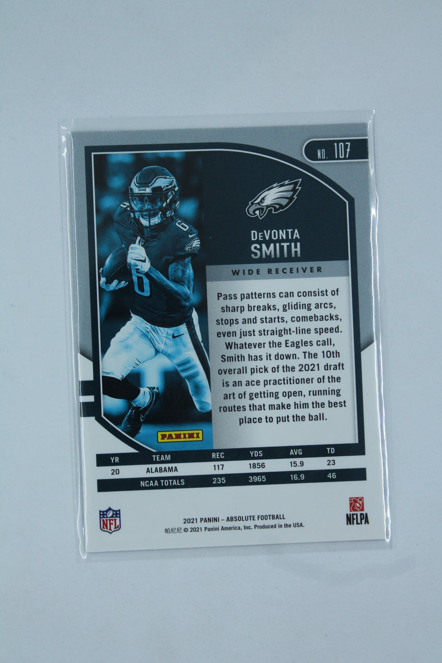 DeVonta Smith 2021 Panini Absolute Green Rookies Rookie Card