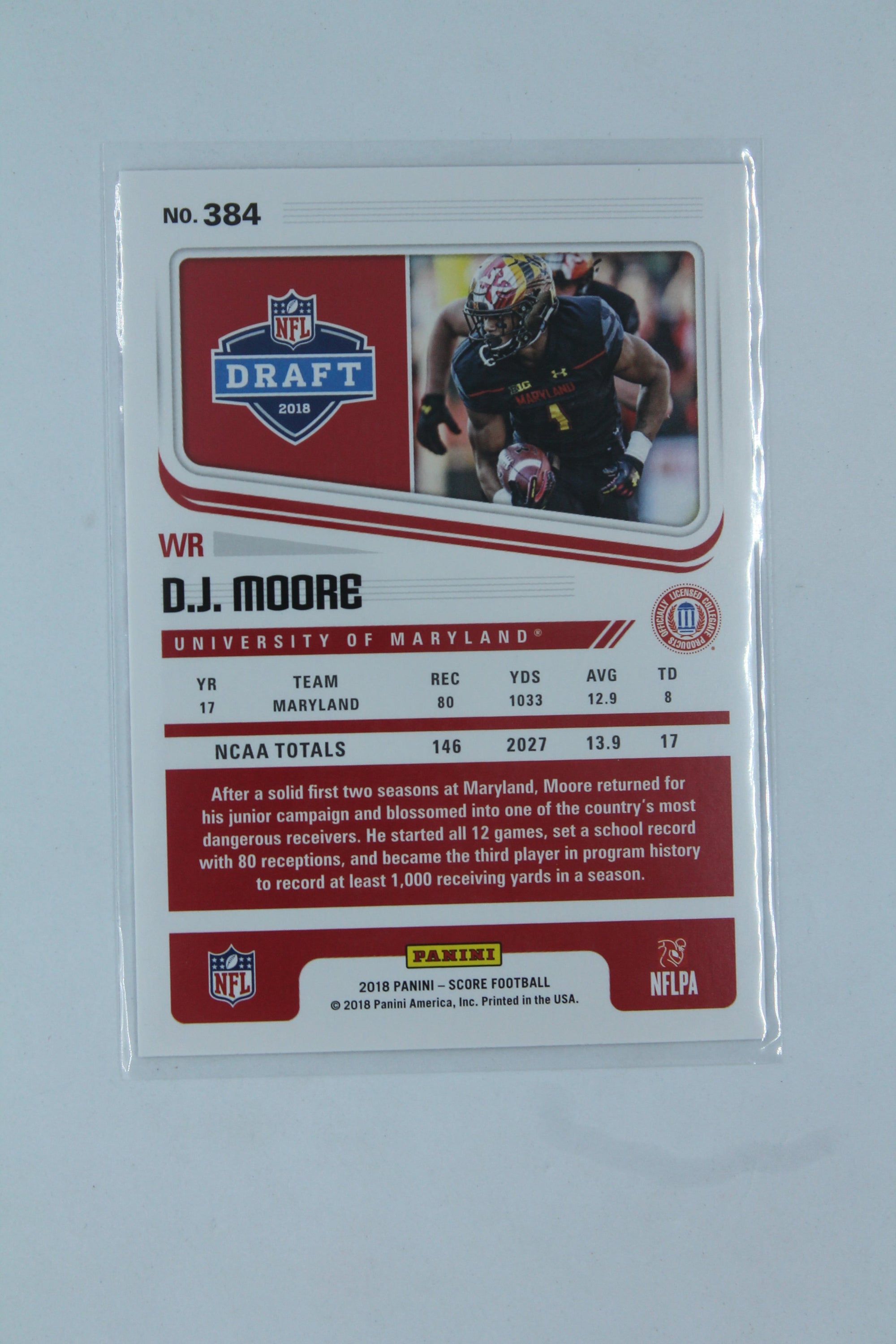 D.J. Moore 2018 Score - Red Rookies - Rookie Card