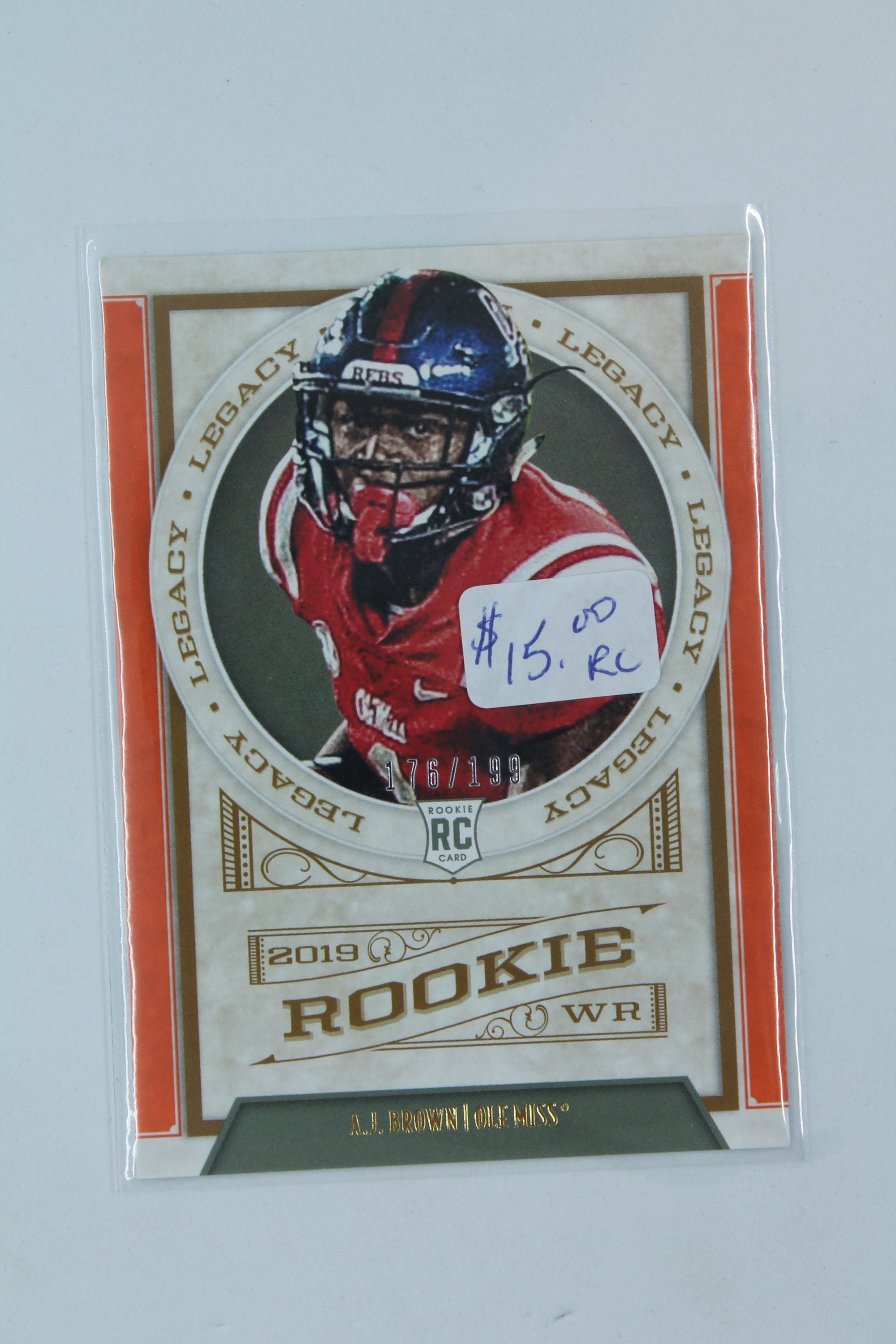 NFL A.J. Brown Panini Legacy Orange Rookies Rookie Card - Philadelphia Eagles #176/199