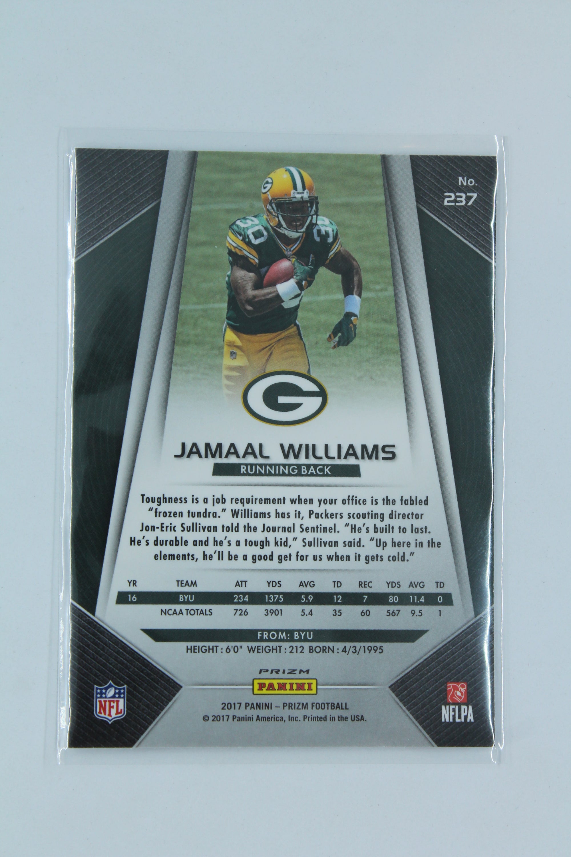 Jamaal Williams 2017 Panini Prizm- Silver Prizm - Rookies Rookie Card