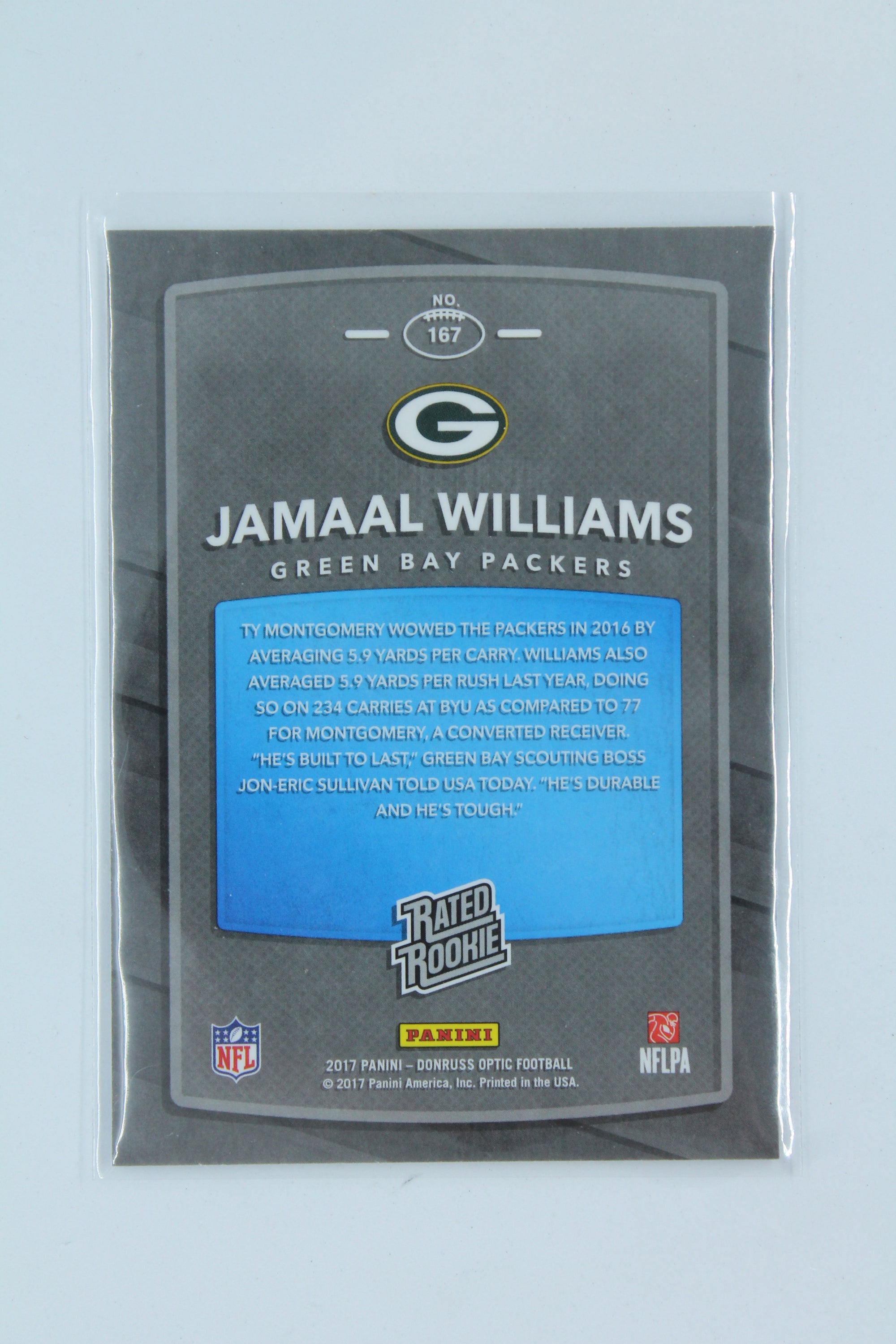 Jamaal Williams 2017 Donruss Optic - Rated Rookies Rookie Card